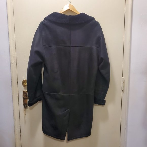 Women's Lambskin Leather Shearling Lined Coat Made In Canada - Picture 3 of 5